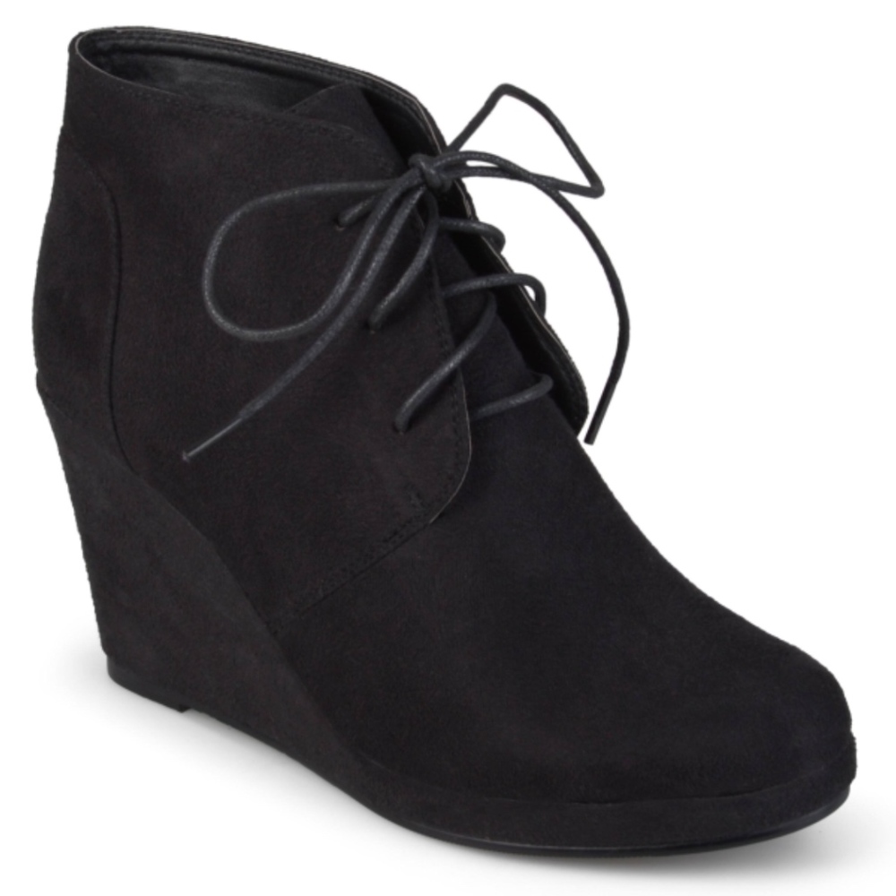 All Black Wedge Booties